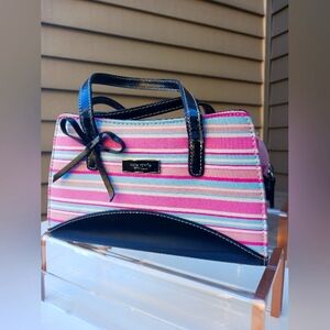 Kate Spade Pink and Black Striped Mini Bag